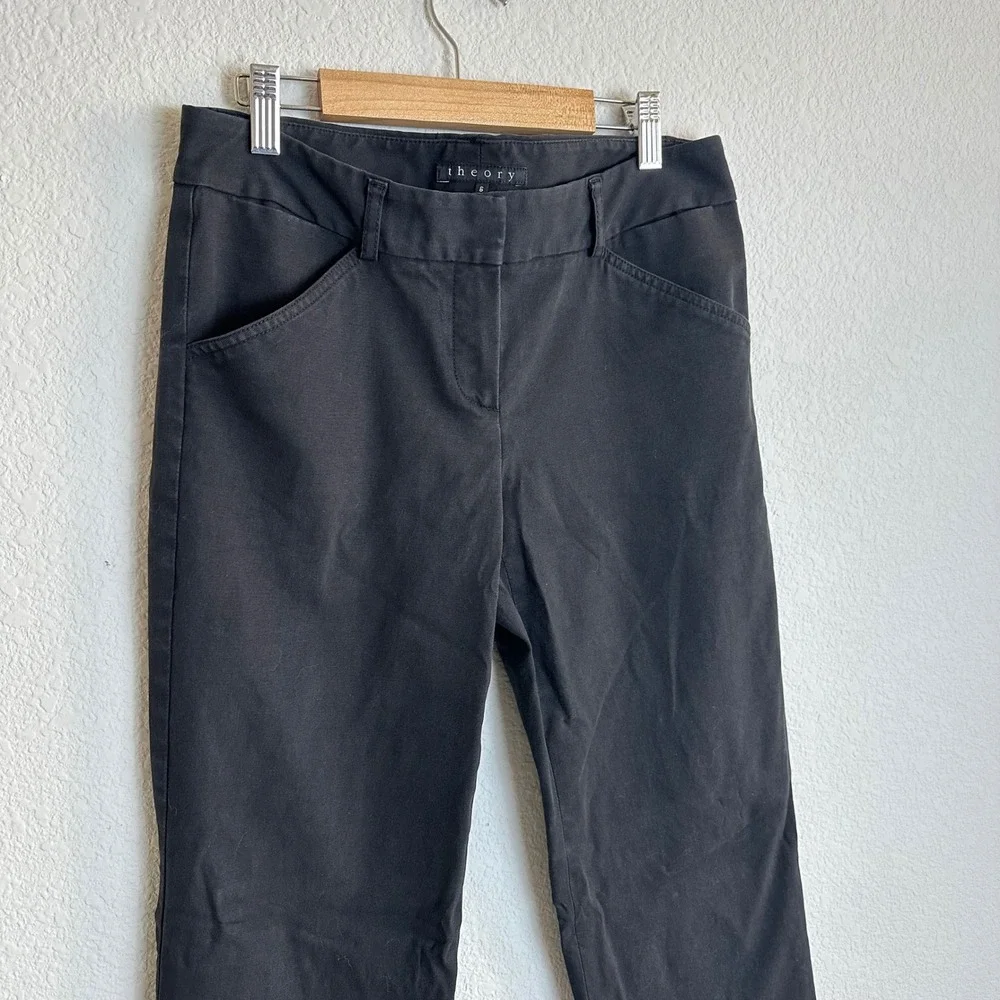 Theory Howell Black Stretch Cotton Bootcut Dress Pants Trousers Mens Size 6 USA - Picture 3 of 9